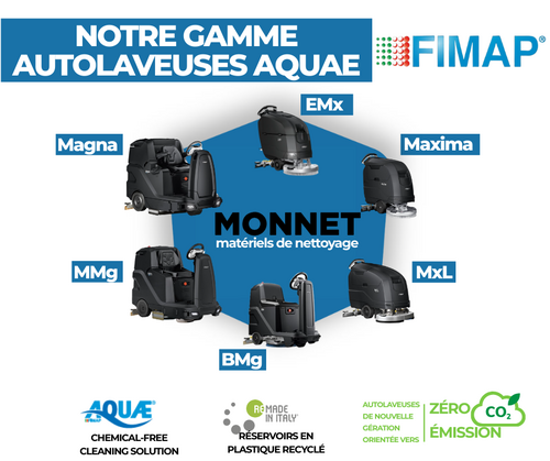 Fimap AQUƮ : Autolaveuses &eacute;cologiques et performantes en Is&egrave;re avec Monnet Conseil Equipement